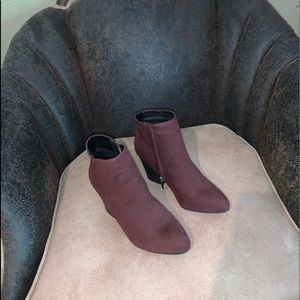 Burgundy booties